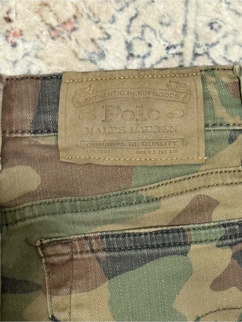 Polo by Ralph Lauren Kids Camo Jeans in Green and Brown Size 6